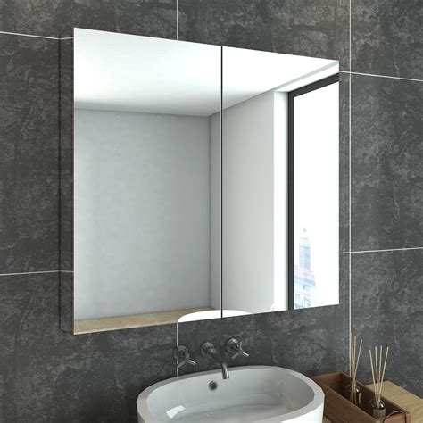 double door mirrored bathroom cabinet stainless steel|wall mounted mirrored medicine cabinets.